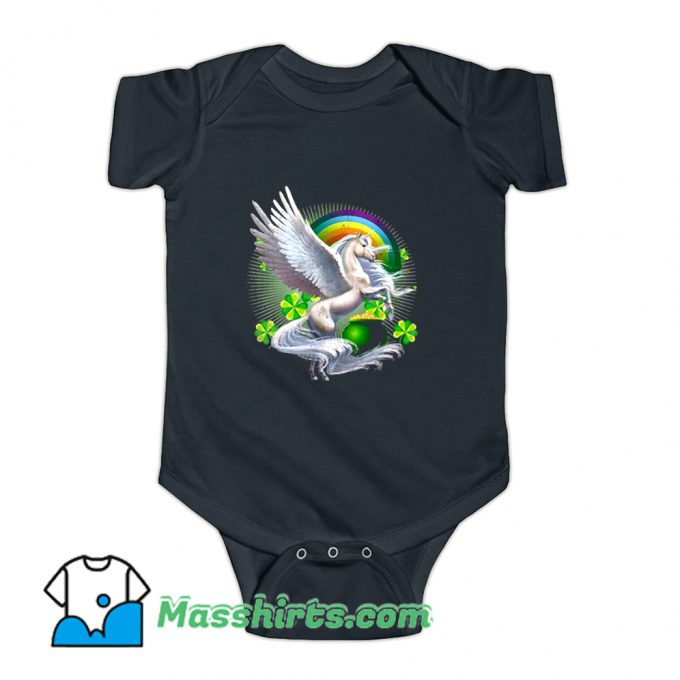 St Patricks Day Lepricorn Unicorn Leprechaun Baby Onesie