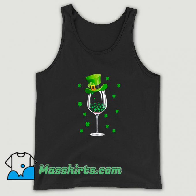 St Patricks Day Wine Irish Shamrock Tank Top