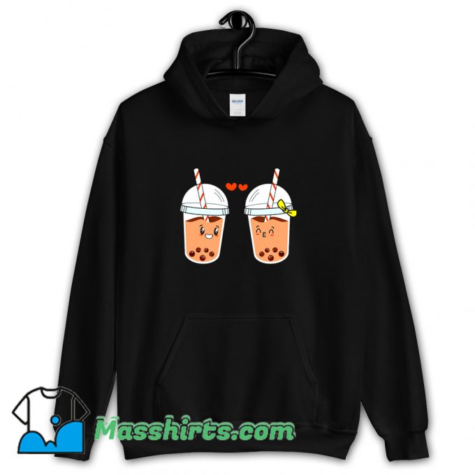 Vintage Bubble Milktea Couple Hoodie Streetwear