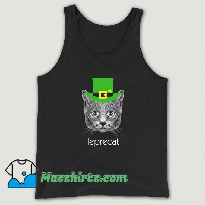 Vintage Leprechaun Cat St Patricks Day Tank Top