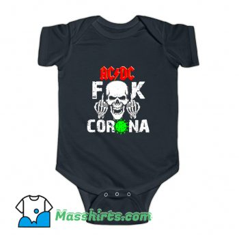 ACDC Fuck Corona Middle Finger Skull Baby Onesie