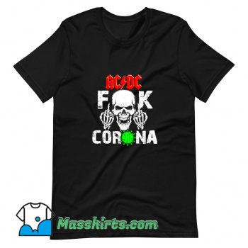 ACDC Fuck Corona Middle Finger Skull T Shirt Design
