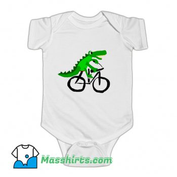 Alligator Riding Bicycle Baby Onesie