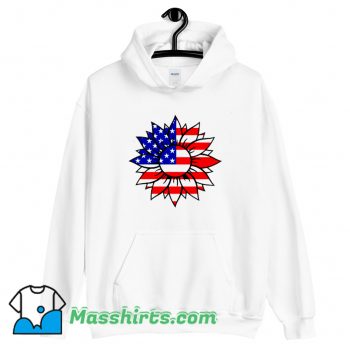 Awesome American Flag Sunflower Peace Sign Hoodie Streetwear
