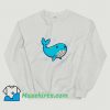 Blue Whale Cartoon Animal Funny Sweatshirt