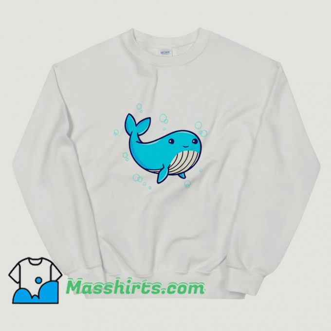 Blue Whale Cartoon Animal Funny Sweatshirt