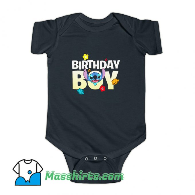 Cartoon Lilo Stitch Birthday Boy Baby Onesie