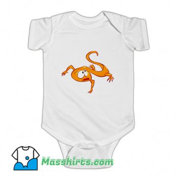 Cartoon Orange Baby Lizard Baby Onesie