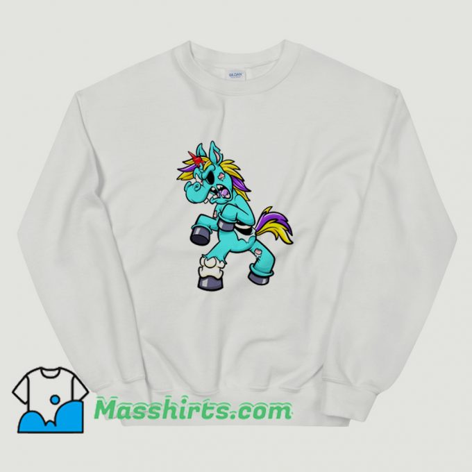 Cartoon Zombie Unicorn Dark Humor Sweatshirt