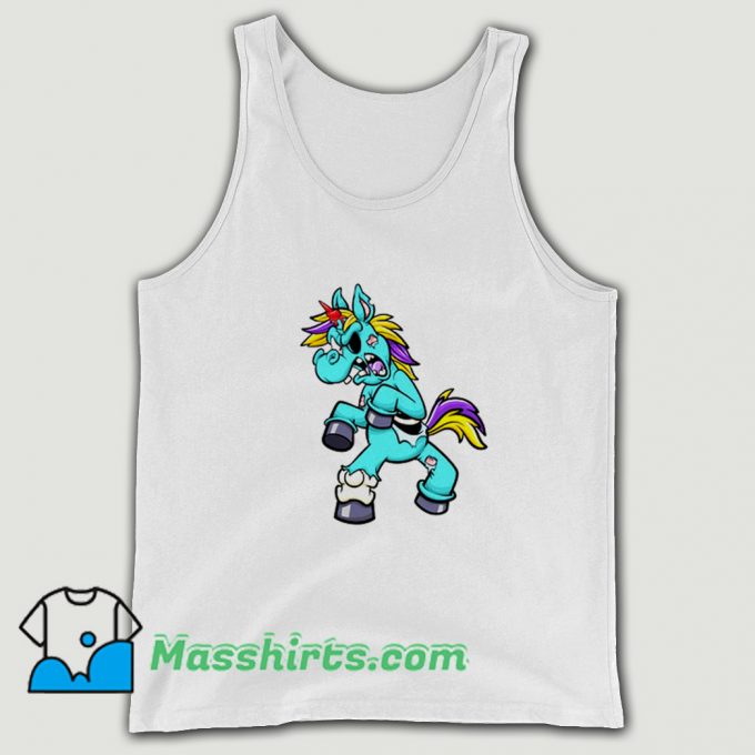 Cartoon Zombie Unicorn Dark Humor Tank Top