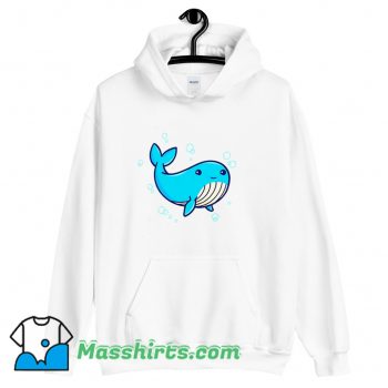 Cheap Blue Whale Cartoon Animal Hoodie Streetwear