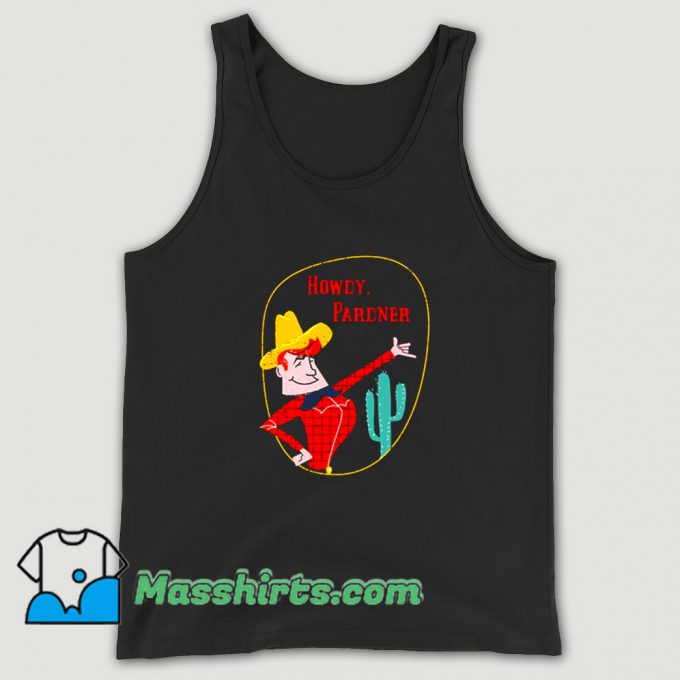 Classic Howdy Pardner Cartoon Cowboy Tank Top