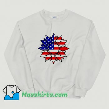 Cute American Flag Sunflower Peace Sign Sweatshirt