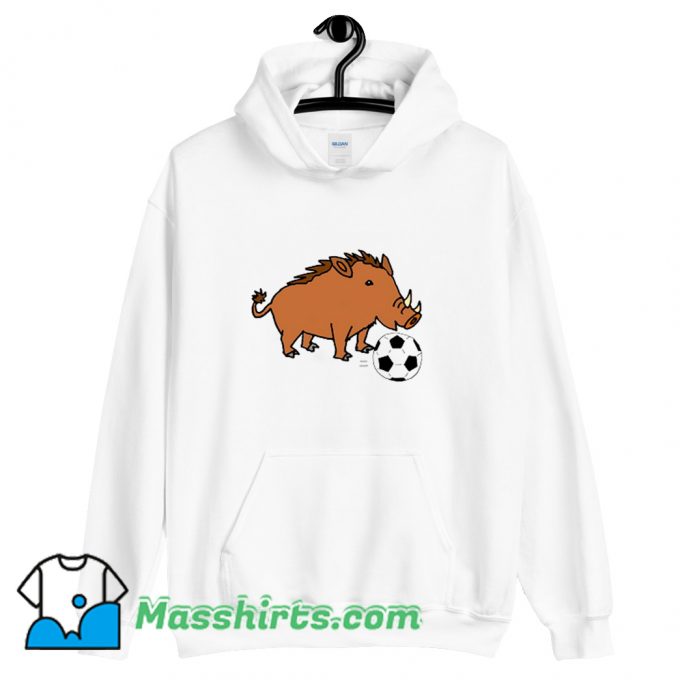 Cute Feral Hog Playing Soccer Hoodie Streetwear