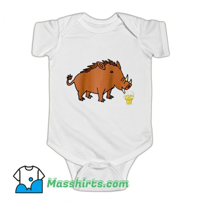 Feral Hog Eating Ice Cream Baby Onesie