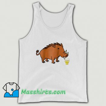 Funny Feral Hog Eating Ice Cream Tank Top