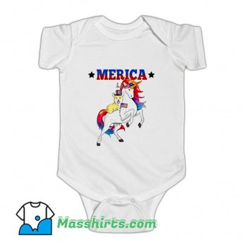 Merica Corgi Dog Unicorn Usa Baby Onesie
