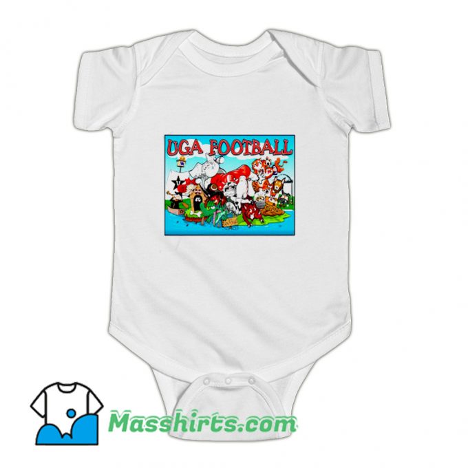 New Uga Football Sec Cartoon Baby Onesie