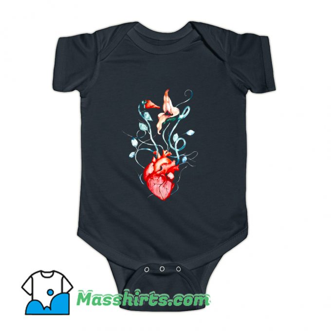 Pink Floyd Flowers Watercolor Painting Baby Onesie