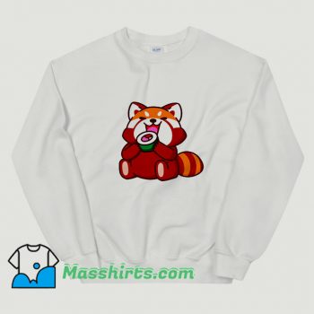 Red Panda Eating Sushi Animals Cartoon Food Sweatshirt