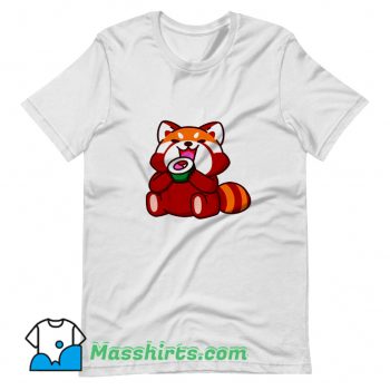 Red Panda Eating Sushi Animals Cartoon Food T Shirt Design