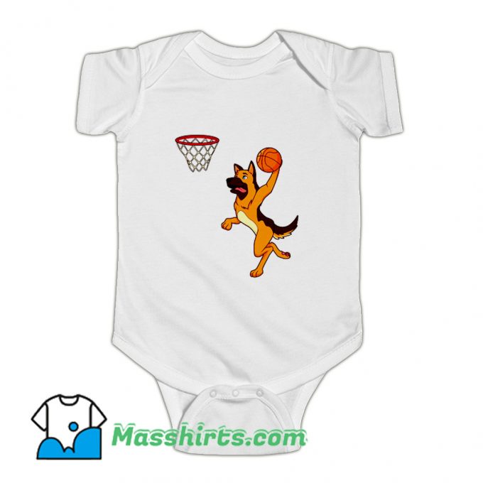 Shepherd Dog Playing Basketball Baby Onesie