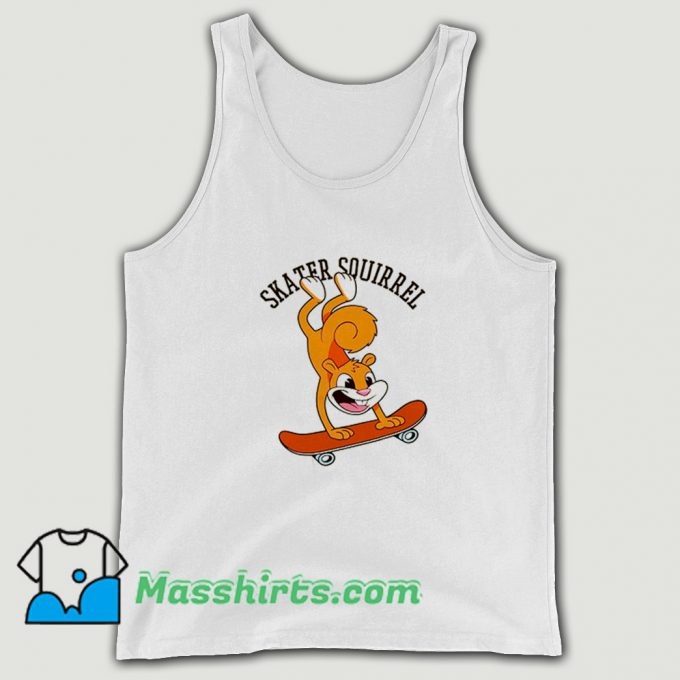 Skater Squirrel Skateboard Tank Top