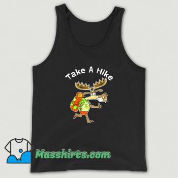 Take A Hike Cartoon Moose Tank Top On Sale
