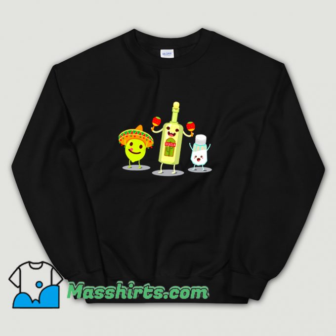Tequila Bottle Lime And Salt Mexican Party Sweatshirt