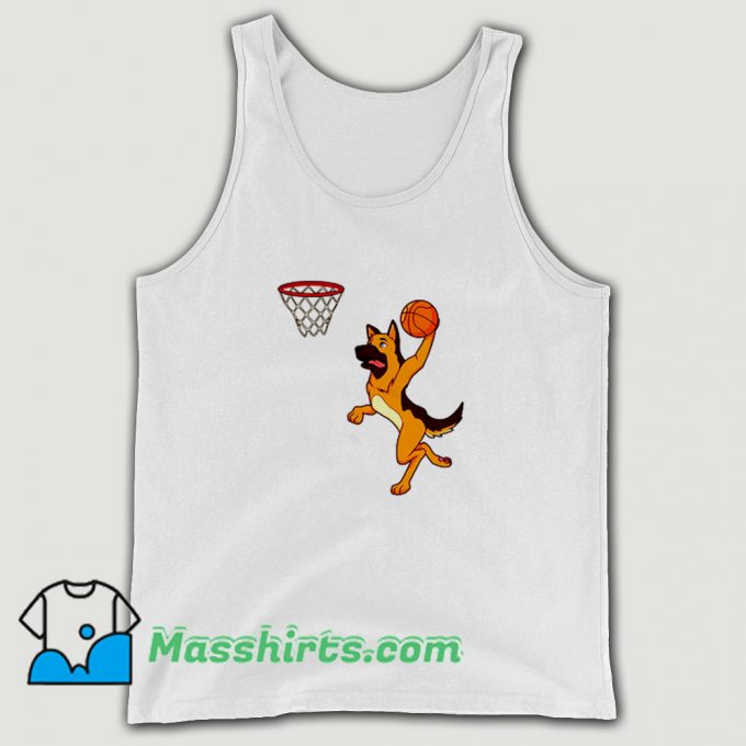 Vintage Shepherd Dog Playing Basketball Tank Top