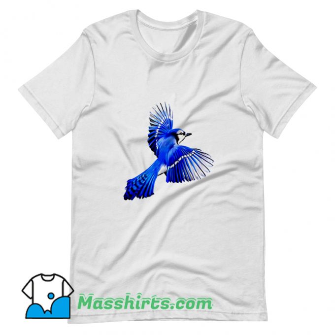 Awesome Flying Blue Jay Art T Shirt Design