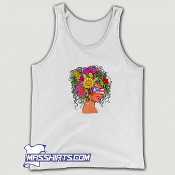 Classic Flower Afro Hair Puerto Rico Tank Top