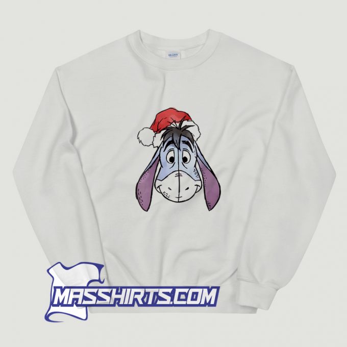 Classic Pooh Christmas Eeyore Santa Hat Sweatshirt