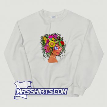 Cool Flower Afro Hair Puerto Rico Sweatshirt