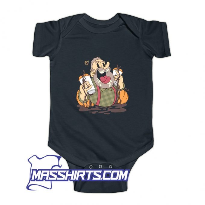 Crazy Cartoon Coffee Man Drinking Baby Onesie