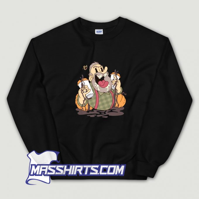 Crazy Cartoon Coffee Man Drinking Sweatshirt