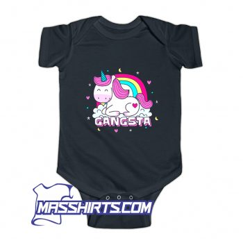 Gangsta Unicorn Rainbow Baby Onesie