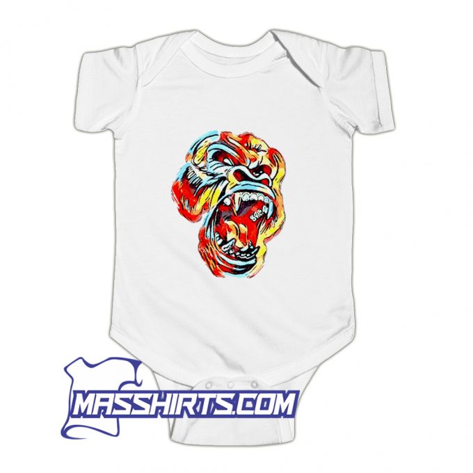 Gorilla Colorful Angry Baby Onesie