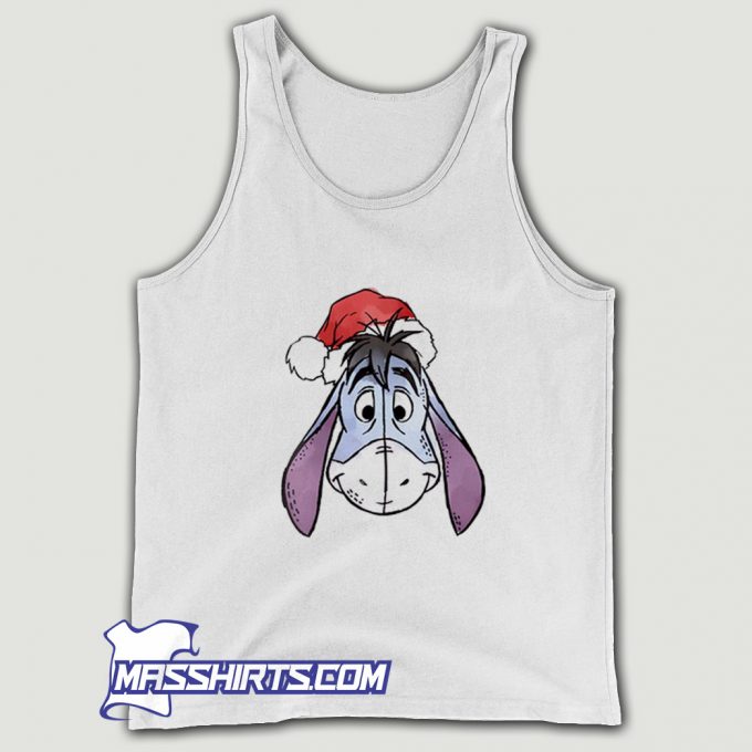 Pooh Christmas Eeyore Santa Hat Funny Tank Top