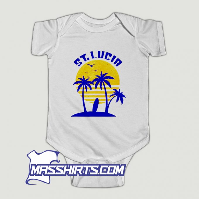 St Lucia Beach Surfing Baby Onesie