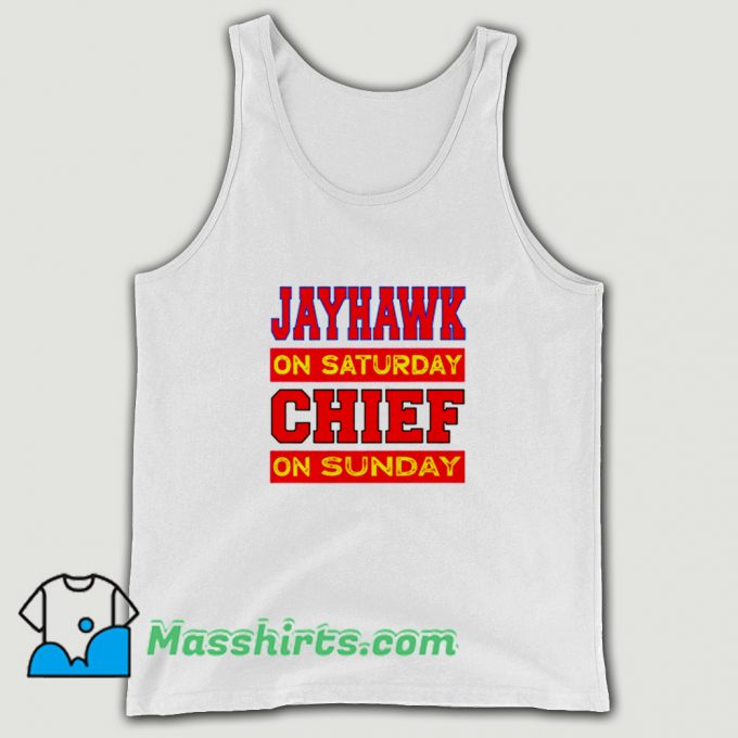 Vintage Jayhawk On Saturday Chief On Sunday Tank Top