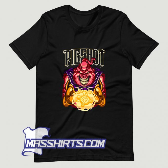 Cheap Evil Boo Pigshot Illustration T Shirt Design