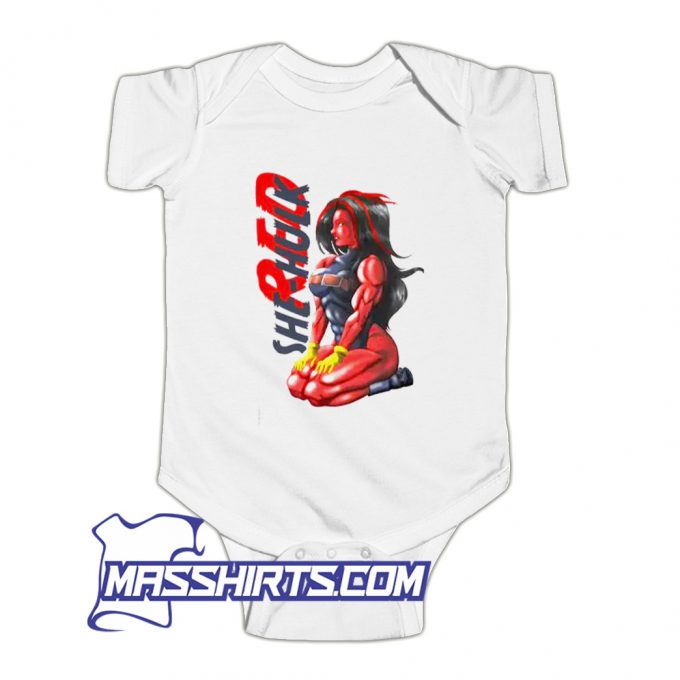 Cool She Hulk Red Baby Onesie