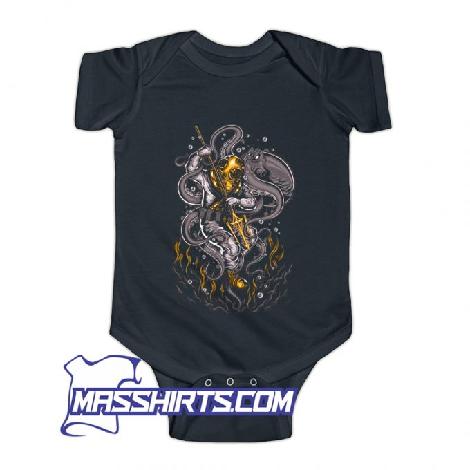 Cute Sea Monster Hunter Art Baby Onesie