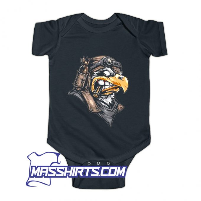 Funny Eagle Fighter Pilot Baby Onesie