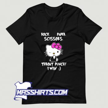Funny Hello Kitty Rock Paper T Shirt Design