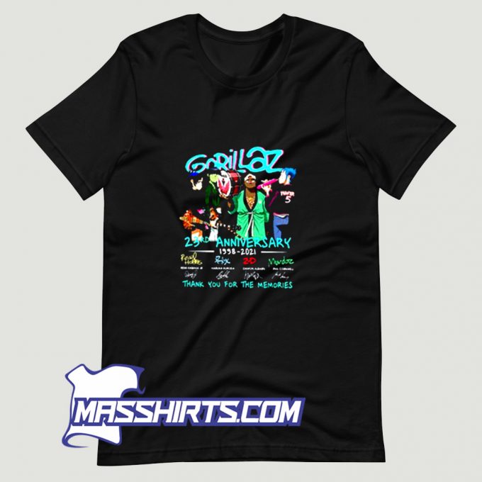 Gorillaz Band 23rd Anniversary 1998 2021 Vintage T Shirt Design