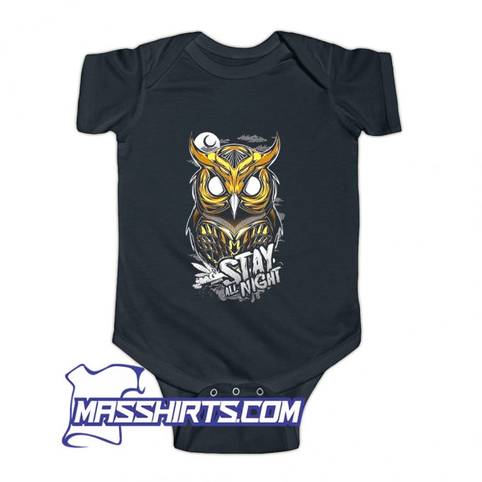 Stay All Night Like An Owl Art Baby Onesie On Sale