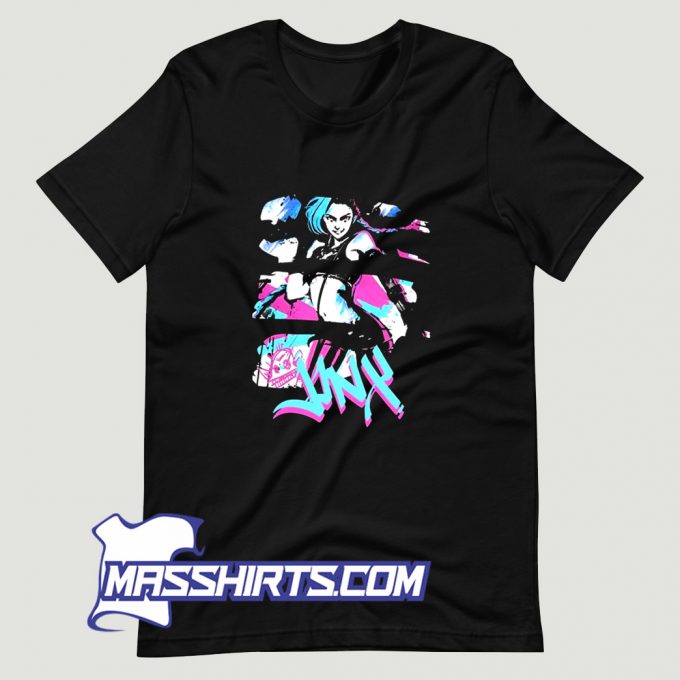 Cheap Arcane Jinx On Neon Effect T Shirt Design