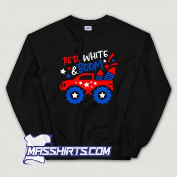 Cheap Red White Boom 4Th Of July Sweatshirt